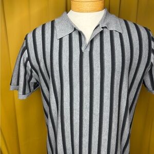 Stylish Gray Striped Polo Shirt for Men